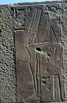 Relief showing the fertility god Min, Temple of Amun, Karnak, Egypt