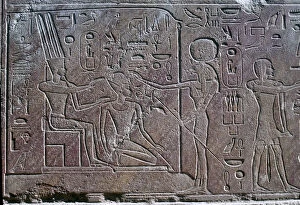 Worship Collection: Relief showing Queen Hatshepsut receiving benediction, Temple of Amun, Karnak, Egypt, c1500 BC