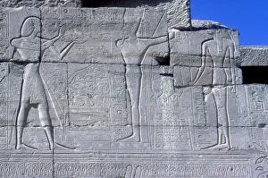 Relief showing Rameses II before Min, The Ramesseum, Temple of Rameses II, Luxor, Egypt, c1250 BC