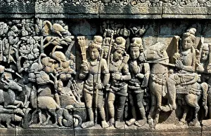 Relief showing scene from a sutra, Barabudur, Java, c750-850