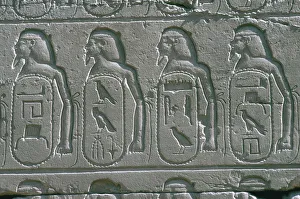 Reliefs showing cartouches of names of captive Near Eastern cities, Temple of Amun Reliefs showing cartouches of names of captive Near Eastern cities, Temple of Amun