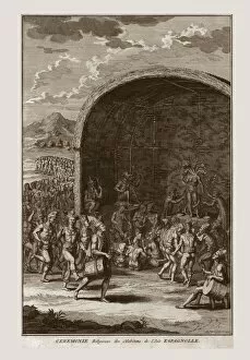 Picart Collection: Religious Ceremony of the Inhabitants of the Isle of Hispaniola, c1721. Creator: Bernard Picart