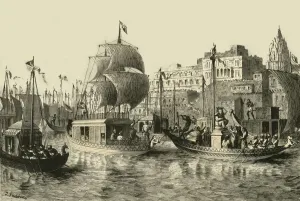 Paddling Gallery: Religious Festival at Benares, 1890. Creator: Unknown