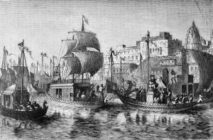 Waterfront Gallery: Religious Festival at Benares, c1891. Creator: James Grant