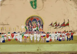 West Bengal Prints: Religious Procession: Durga, c1800. Creator: Unknown