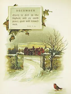 Lukes Gospel Prints: Religious verse for December, 1893. Creator: Unknown