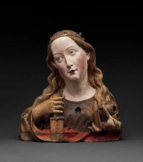 Catherine Saint Gallery: Reliquary Bust of Saint Catherine of Alexandria, German, ca. 1465. Creator: Unknown