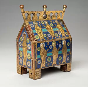Champlev And Xe9 Gallery: Reliquary Casket, Limoges, c. 1200. Creator: Unknown