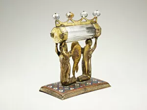 Champlev And Xe9 Gallery: Reliquary Monstrance, Limoges, 1300 / 1400. Creator: Unknown
