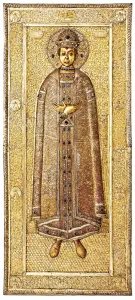 Tsar Boris Godunov Gallery: Reliquary of Tsarevich Dmitry, 1628?1630. Artist: Ovdokimov, Gavrila, (Workshop) (active 1628?1630)