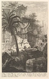 Sepulchral Prints: Remains of ancient buldings among which stands the sepulchral urn of Marcus Agrippa ma