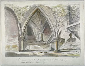Vaulting Gallery: Remains of the Church of St Martins le Grand, City of London, 1815