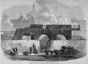 Law And Order Prints: The remains of Fleet Prison, City of London, 1868