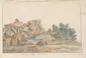 Ducros Abraham Louis Rodolphe Prints: Remains of Zeus Olympus Temple at Agrigento, 1778. Creator: Louis Ducros