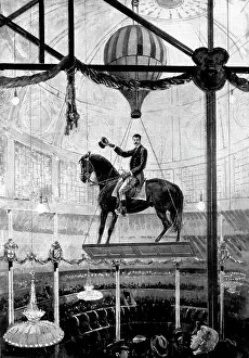 Dangerous Prints: A Remarkable Circus Feat: Corradini's rapid descent on horseback