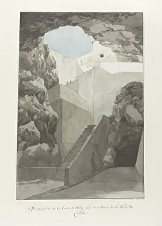 Volcanic Prints: Remarkable lava rocks from 1669 at the city walls of Catania, 1778. Creator: Louis Ducros