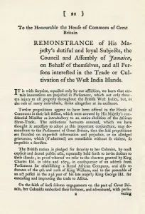 Jamaican Collection: A remonstration of the subject of the slave trade, 1789 (1965)