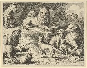 Accusation Gallery: Renard is Accused by the Animals Before the Lion, 1650-75. Creator: Allart van Everdingen