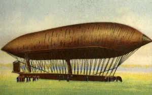 Aerostat Prints: Renard and Krebs airship, 1884, (1932). Creator: Unknown