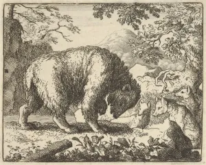 Renard Promises the Bear to Take Him to a Place Where He Will Find Honey, 1650-75 Renard Promises the Bear to Take Him to a Place Where He Will Find Honey, 1650-75