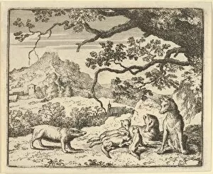 Badger Collection: Renard Receives a New Citation from the Badger, 1650-75. Creator: Allart van Everdingen