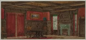 Rendering for Interior Design, about 1880- 1900. Creator: August Frederick Biehle (American)