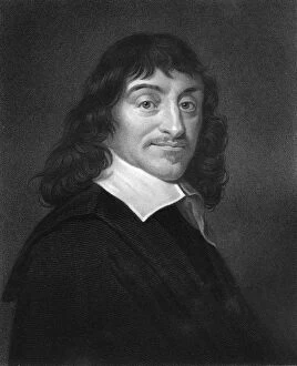 Hals Gallery: Rene Descartes, 17th century French philosopher and mathematician, (1836).Artist: W Holl