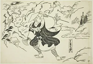 Torii School Prints: Rensho arriving at Mt. Koya (Rensho Koya-iri)