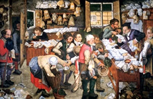 Busy Gallery: Rent Day, c1584-1638. Artist: Pieter Brueghel the Younger