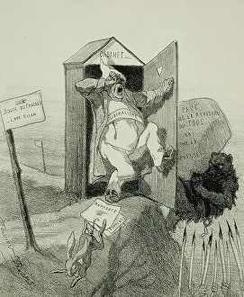 Chamber Prints: Réouverture de la Chambre, 1859. Creator: Félicien Rops