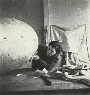 Repairing Barrage Balloons, c1943. Creator: Cecil Beaton