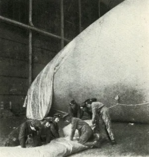 Repairing Barrage Balloons, c1943. Creator: Cecil Beaton