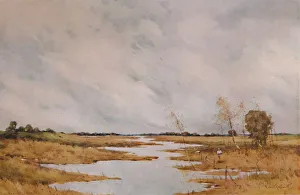 Frederick John Prints: Repairing the Fence, Suffolk Marshes, 20th century, (1935). Artist: Robert J Hewitt