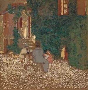 Oil On Cardboard Gallery: Repast in a Garden, 1898. Creator: Edouard Vuillard