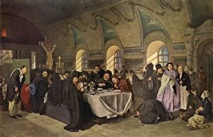 Hungry Collection: A Repast in the Monastery, 1865-1875, (1939). Creator: Vasily Perov