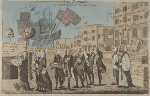 John Stuart Prints: The Repeal, or the Funeral of Miss Ame-Stamp, 1766. 1766. Creator: Anon