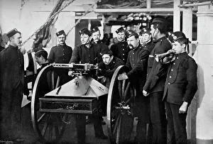 Repel boarders exercise, Sheerness Gunnery School, Kent, 1896. Artist: Gregory & Co Repel boarders exercise, Sheerness Gunnery School, Kent, 1896. Artist: Gregory & Co