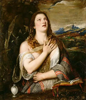 Mary Of Magdala Gallery: The Repentant Mary Magdalene, c. 1560. Artist: Titian (1488-1576)