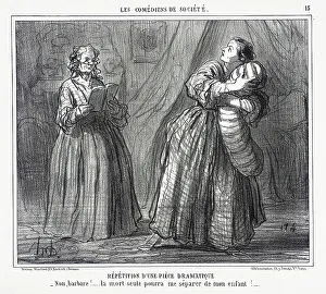 Prop Prints: Répétition d'une pièce dramatique, 1858. Creator: Honore Daumier