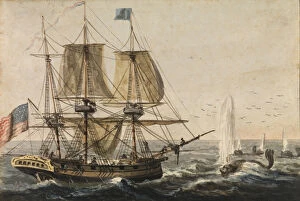 Newfoundland Canada Gallery: Replenishing the Ships Larder with Codfish off the Newfoundland Coast, 1811-ca. 1813