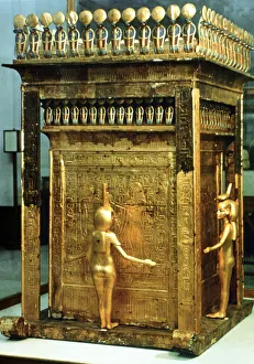 Replica canopic chest from the Tomb of Tutankhamun, Egypt Replica canopic chest from the Tomb of Tutankhamun, Egypt