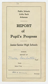 Nmaahc Collection: Report card for Carlotta Walls from Little Rock Central High School, 1957 - 1958