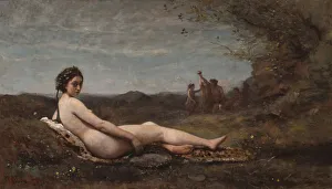 Jean Baptiste Camille Prints: The Repose, 1860, reworked c. 1865 / 1870. Creator: Jean-Baptiste-Camille Corot