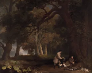 Academic Collection: A Repose after Shooting, 1770. Creator: George Stubbs