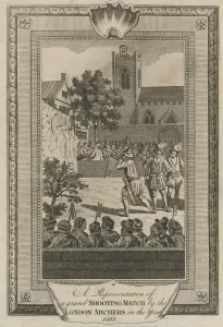A Representation of a grand Shooting Match by the London Archers in the year 1583 A Representation of a grand Shooting Match by the London Archers in the year 1583