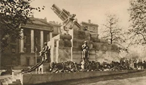 Representation in Stone of a 9-Inch Howitzer That Caused Great Controversy, c1935 Representation in Stone of a 9-Inch Howitzer That Caused Great Controversy, c1935