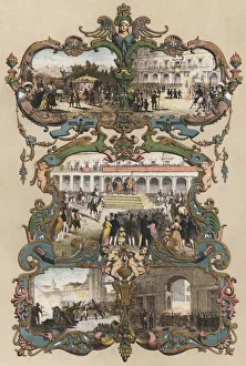 Representative scenes of acts that led to the uprising of May 2, 1808, engraving, 1870 Representative scenes of acts that led to the uprising of May 2, 1808, engraving, 1870