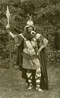 'Represents King Arthur Wearing Costume of British Chieftain, Sixth Century AD.' 'Represents King Arthur Wearing Costume of British Chieftain, Sixth Century AD.'