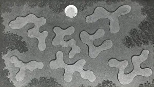 Reproduction of illustration showing flower garden designs, between 1915 and 1925. Creator: Frances Benjamin Johnston