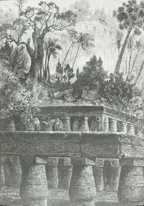 Lantern Slides 1910 1930 Gmgpc Prints: Reproduction of illustration showing Hanging Gardens of Babylon